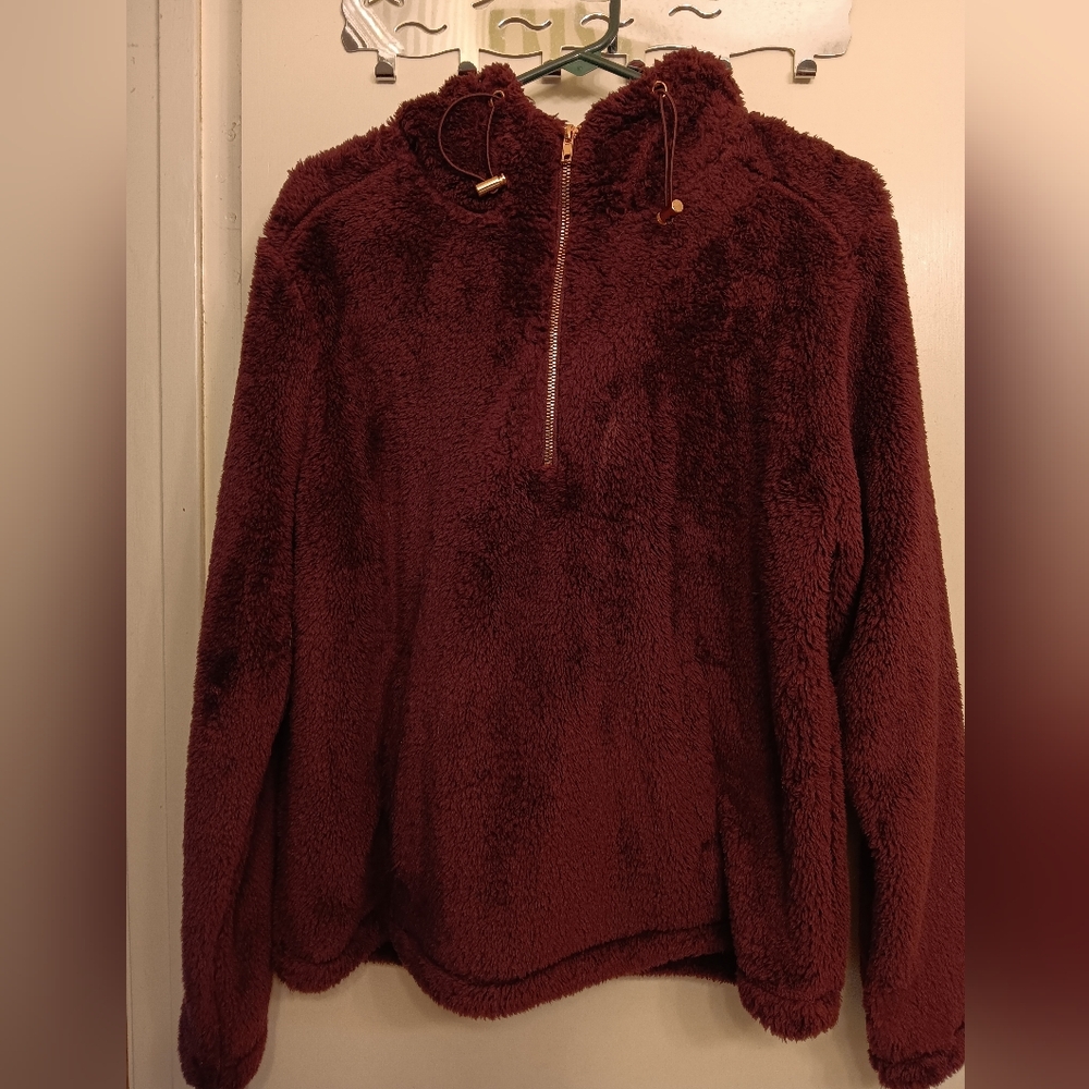 Hoodie Soft Dark Purple Size Large Waist Length